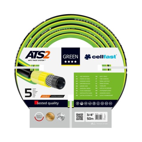 WĄŻ OGRODOWY 3/4" 50m GREEN ATS2 CELLFAST WĄŻ OGRODOWY 3/4" 50m GREEN ATS2 CELLFAST