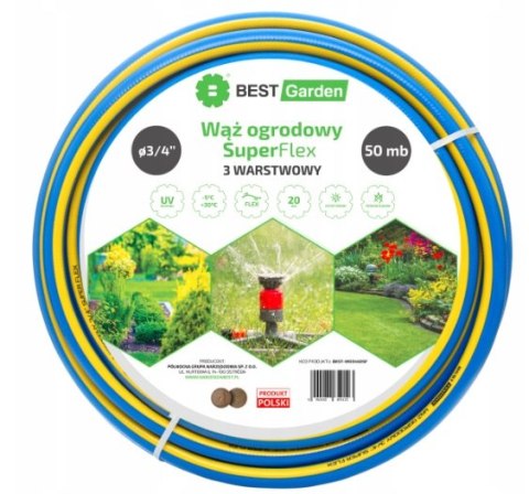 WĄŻ OGRODOWY 3/4" 50m SUPER FLEX BEST GARDEN WĄŻ OGRODOWY 3/4" 50m SUPER FLEX BEST GARDEN
