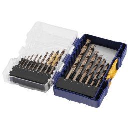 ZESTAW WIERTEŁ DO METALU (15szt.) 1,5-10mm KOBALTOWE HSS-E IRWIN
