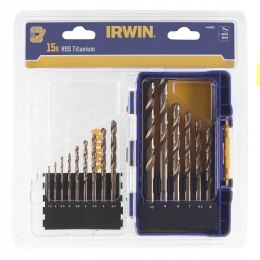 ZESTAW WIERTEŁ DO METALU (15szt.) 1,5-10mm TYTANOWE HSS TiN IRWIN