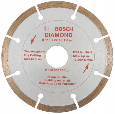 TARCZA DIAMENTOWA 115x22,2mm SEGMENTOWA BOSCH ! TARCZA DIAMENTOWA 115x22,2mm SEGMENTOWA BOSCH !