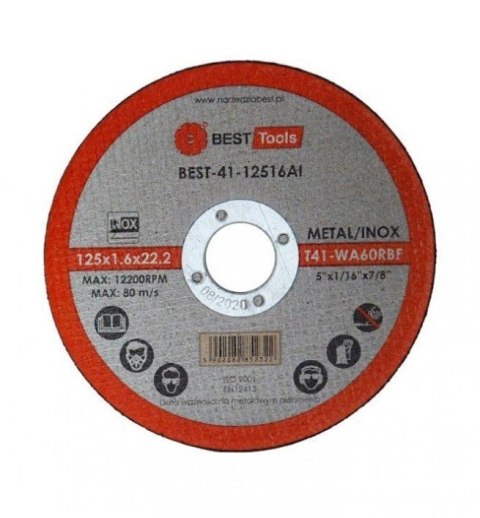 TARCZA FLEX 41 125x1,6x22,2 A60 RBF BEST TOOLS TARCZA FLEX 41 125x1,6x22,2 A60 RBF BEST TOOLS