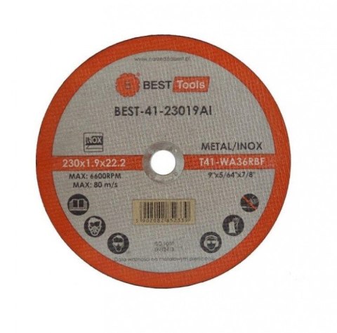 TARCZA FLEX 41 230x1,9x22,2 A36 RBF BEST TOOLS TARCZA FLEX 41 230x1,9x22,2 A36 RBF BEST TOOLS