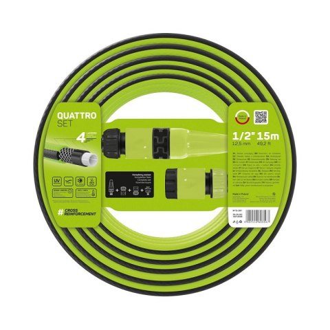 WĄŻ OGRODOWY QUATTRO 1/2" 15m + KOŃCÓWKI CELLFAST WĄŻ OGRODOWY QUATTRO 1/2" 15m + KOŃCÓWKI CELLFAST