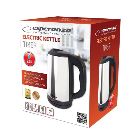 ESPERANZA CZAJNIK ELEKTRYCZNY TIBER 2.5 L SREBRNY MATOWY EKK036X ESPERANZA CZAJNIK ELEKTRYCZNY TIBER 2.5 L SREBRNY MATOWY EKK036X