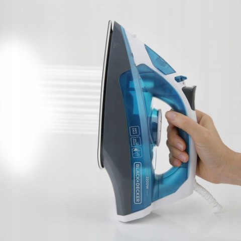 Żelazko parowe Black+Decker BXIR2200E (2200W; biało-niebieski) Żelazko parowe Black+Decker BXIR2200E (2200W; biało-niebieski)