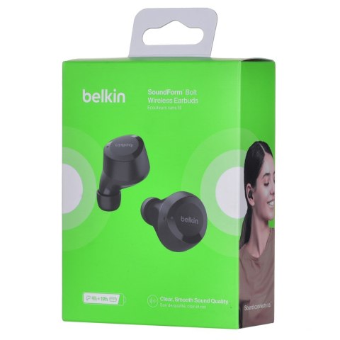 Słuchawki bezprzewodowe douszne Belkin SoundForm Bolt True Wireless Earbuds BT5.2 IPX4 Black Słuchawki bezprzewodowe douszne Belkin SoundForm Bolt True Wireless Earbuds BT5.2 IPX4 Black