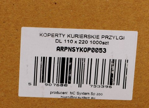 KOPERTY KURIERSKIE PRZYLGI DL 110 x 220 1000SZT KOPERTY KURIERSKIE PRZYLGI DL 110 x 220 1000SZT