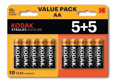 KODAK BATERIE ALKALICZNE XTRALIFE AA LR6 5+5 (10 PACK) KODAK BATERIE ALKALICZNE XTRALIFE AA LR6 5+5 (10 PACK)