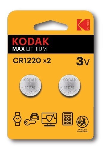 KODAK CR1220 BATERIE LITOWE MAX BLISTER X 2 SZT. KODAK CR1220 BATERIE LITOWE MAX BLISTER X 2 SZT.