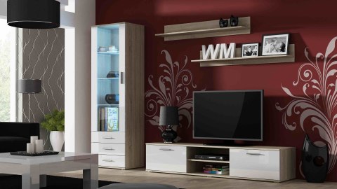 Witryna SOHO S1 dąb sonoma/ biały połysk Witryna SOHO S1 dąb sonoma/ biały połysk