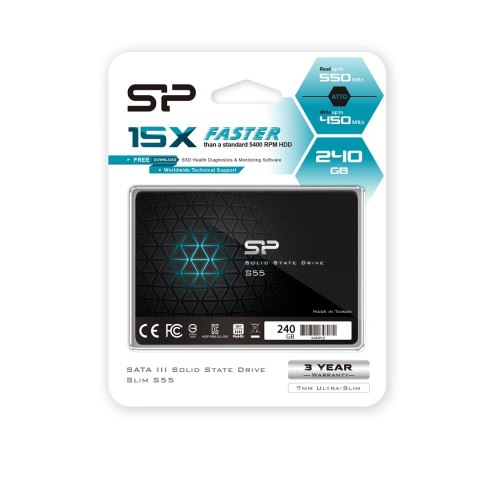 Dysk SSD Silicon Power S55 240GB 2,5" SATA III 550/450 MB/s (SP240GBSS3S55S25) Dysk SSD Silicon Power S55 240GB 2,5" SATA III 550/450 MB/s (SP240GBSS3S55S25)