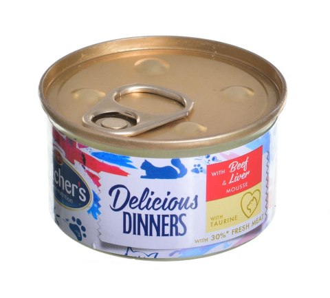 Butcher's Delicious Dinners Cat- mokra karma dla kota z wołowiną i wątróbką w formie musu - puszka - 85 g Butcher's Delicious Dinners Cat- mokra karma dla kota z wołowiną i wątróbką w formie musu - puszka - 85 g