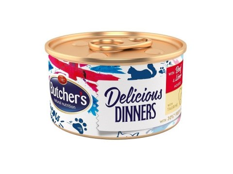 Butcher's Delicious Dinners Cat- mokra karma dla kota z wołowiną i wątróbką w formie musu - puszka - 85 g Butcher's Delicious Dinners Cat- mokra karma dla kota z wołowiną i wątróbką w formie musu - puszka - 85 g