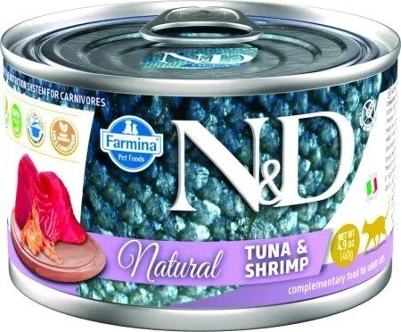 FARMINA N&D Cat Natural Tuńczyk&Krewetki - mokra karma dla kota - 140 g FARMINA N&D Cat Natural Tuńczyk&Krewetki - mokra karma dla kota - 140 g