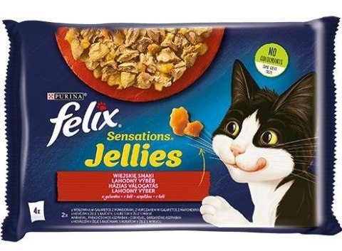 FELIX Sensations wołowina, kurczak - mokra karma dla kota - 4x 85g FELIX Sensations wołowina, kurczak - mokra karma dla kota - 4x 85g