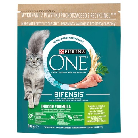 PURINA One Bifensis Adult Indoor Bogata w Indyka i Pełne Ziarna - sucha karma dla kota - 800 g PURINA One Bifensis Adult Indoor Bogata w Indyka i Pełne Ziarna - sucha karma dla kota - 800 g