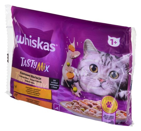 WHISKAS Tasty Mix Kremowe Wariacje w sosie - mokra karma dla kota - 4 x 85g WHISKAS Tasty Mix Kremowe Wariacje w sosie - mokra karma dla kota - 4 x 85g