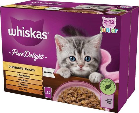 Whiskas Drobiowe Frykasy w galaretce - mokra karma dla kociąt - saszetka - 12x85 g Whiskas Drobiowe Frykasy w galaretce - mokra karma dla kociąt - saszetka - 12x85 g