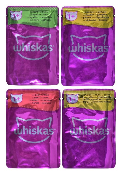 WHISKAS Klasyczne Posiłki w sosie - mokra karma dla kota - saszetka - 12x85 g WHISKAS Klasyczne Posiłki w sosie - mokra karma dla kota - saszetka - 12x85 g