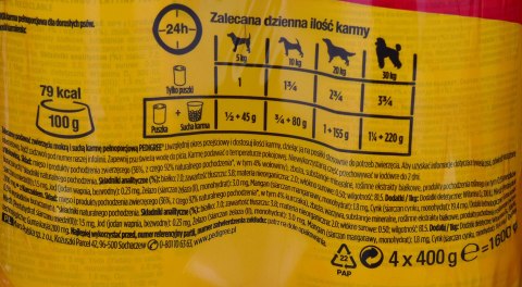 PEDIGREE Wołowina i kurczak w galaretce - mokra karma dla psa - 4x400 g PEDIGREE Wołowina i kurczak w galaretce - mokra karma dla psa - 4x400 g