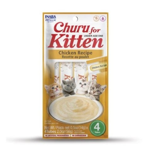 INABA CHURU KITTEN Kurczak - przysmak dla kociąt - 4x14g (56g) INABA CHURU KITTEN Kurczak - przysmak dla kociąt - 4x14g (56g)
