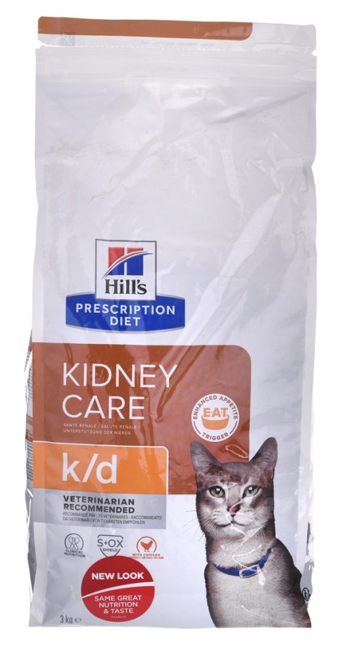 Hill's Prescription Diet Feline k/d Kidney Care - sucha karma dla kotów z chorobami nerek - 3 kg