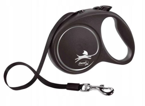 Smycz flexi automatyczna Black Design L taśma 5 m - dla psa do 50 kg, kolor srebrny Smycz flexi automatyczna Black Design L taśma 5 m - dla psa do 50 kg, kolor srebrny