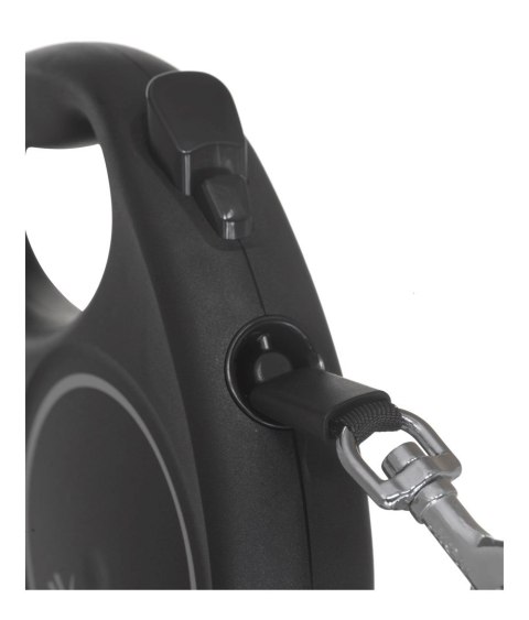 Smycz flexi automatyczna Black Design M taśma 5 m - dla psa do 25 kg, kolor srebrny Smycz flexi automatyczna Black Design M taśma 5 m - dla psa do 25 kg, kolor srebrny