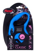 Smycz flexi automatyczna New Classic S linka 5m - dla psa do 12 kg, kolor niebieski