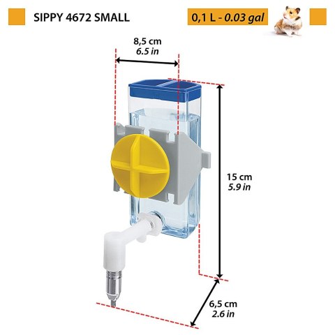 FERPLAST SIPPY 4672 SMALL - pojnik automatyczny dla gryzoni - 100 ml FERPLAST SIPPY 4672 SMALL - pojnik automatyczny dla gryzoni - 100 ml