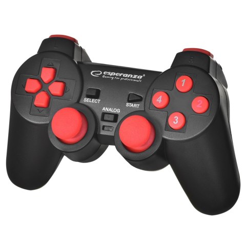 Gamepad Esperanza Warrior EGG102R (kolor czarny, kolor czerwony) Gamepad Esperanza Warrior EGG102R (kolor czarny, kolor czerwony)