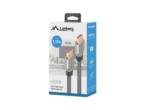 LANBERG KABEL HDMI M/M V2.1 1M 8K 60HZ CA-HDMI-30CU-0010-BK LANBERG KABEL HDMI M/M V2.1 1M 8K 60HZ CA-HDMI-30CU-0010-BK