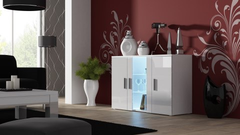 Komoda 120cm SOHO S7 biały/ biały połysk Komoda 120cm SOHO S7 biały/ biały połysk