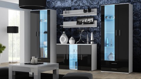 Komoda 120cm SOHO S7 biały/ czarny połysk Komoda 120cm SOHO S7 biały/ czarny połysk