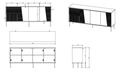 Komoda 4D ABI 200x45x88 kaszmir mat Komoda 4D ABI 200x45x88 kaszmir mat