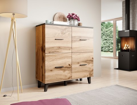 Komoda LOTTA 110 4D wotan + czarny mat Komoda LOTTA 110 4D wotan + czarny mat