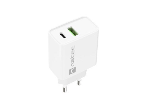 NATEC ŁADOWARKA SIECIOWA RIBERA USB-A + USB-C 20W POWER DELIVERY BIAŁA NUC-2061 NATEC ŁADOWARKA SIECIOWA RIBERA USB-A + USB-C 20W POWER DELIVERY BIAŁA NUC-2061