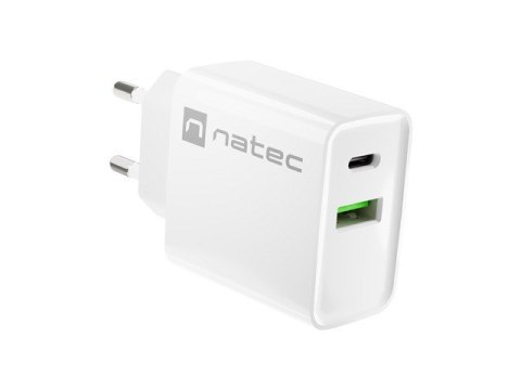NATEC ŁADOWARKA SIECIOWA RIBERA USB-A + USB-C 20W POWER DELIVERY BIAŁA NUC-2061 NATEC ŁADOWARKA SIECIOWA RIBERA USB-A + USB-C 20W POWER DELIVERY BIAŁA NUC-2061
