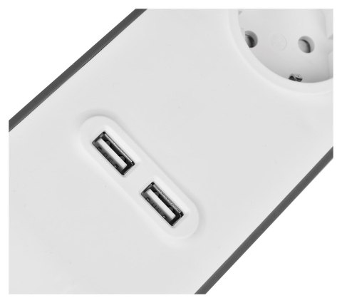 Listwa zasilająca Belkin Power Surge 4-PORT + 2xUSB-A 2m Grey/White Schuko Listwa zasilająca Belkin Power Surge 4-PORT + 2xUSB-A 2m Grey/White Schuko