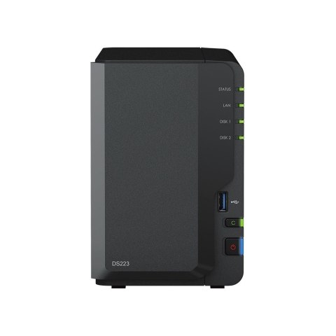 NAS Synology DS223; Tower; 2x (3.5" SATA HDD)/2.5" HDD SSD); Realtek RTD1619B;,2GB DDR4, 1x 1GbE RJ-45 NAS Synology DS223; Tower; 2x (3.5" SATA HDD)/2.5" HDD SSD); Realtek RTD1619B;,2GB DDR4, 1x 1GbE RJ-45