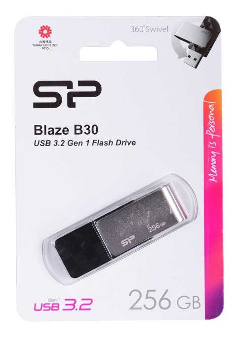 Pendrive Silicon Power Blaze B30 256GB USB 3.1 kolor czarny Pendrive Silicon Power Blaze B30 256GB USB 3.1 kolor czarny