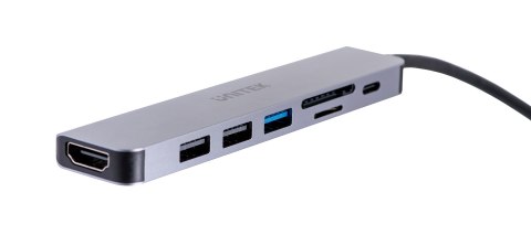 UNITEK HUB USB-C 7W1, HDMI 4K, PD 100W, 5GBPS, ALU UNITEK HUB USB-C 7W1, HDMI 4K, PD 100W, 5GBPS, ALU
