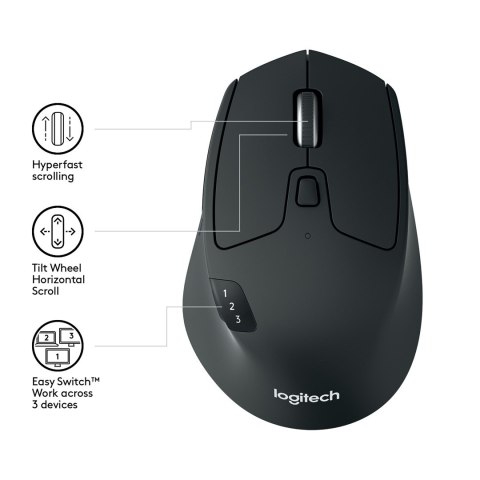 Mysz Logitech M720 TRIATHLON 910-004791 (optyczna; 1000 DPI; kolor czarny) Mysz Logitech M720 TRIATHLON 910-004791 (optyczna; 1000 DPI; kolor czarny)