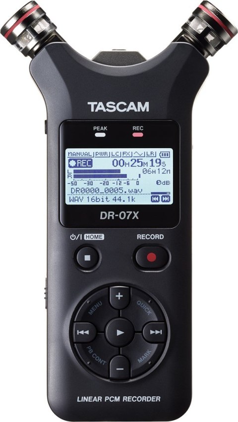 Tascam DR-07X - Przenośny rejestrator cyfrowy z interfejsem USB, zapis na karcie pamięci microSD Tascam DR-07X - Przenośny rejestrator cyfrowy z interfejsem USB, zapis na karcie pamięci microSD