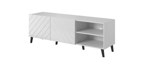 Szafka RTV ABETO 150x42x52 biały/biały połysk Szafka RTV ABETO 150x42x52 biały/biały połysk