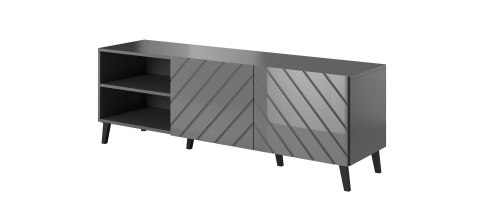 Szafka RTV ABETO 150x42x52 grafit/grafit połysk Szafka RTV ABETO 150x42x52 grafit/grafit połysk