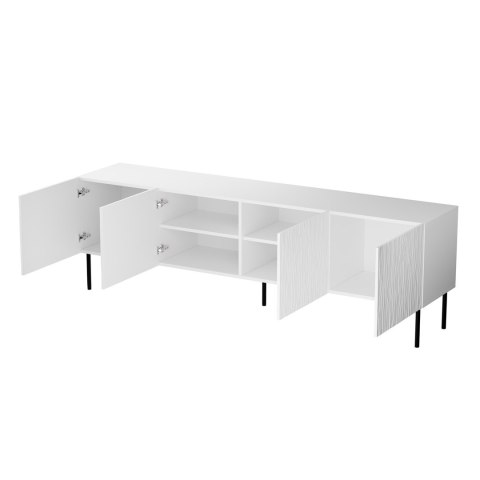 Szafka RTV JUNGLE 190x40,5x59,5 biały mat + czarne nóżki Szafka RTV JUNGLE 190x40,5x59,5 biały mat + czarne nóżki