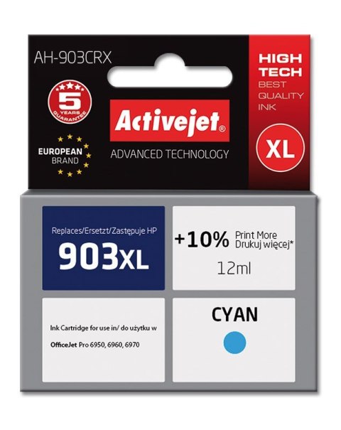 Activejet AH-903CRX Tusz (zamiennik HP 903XL T6M03AE; Premium; 12 ml; niebieski) Activejet AH-903CRX Tusz (zamiennik HP 903XL T6M03AE; Premium; 12 ml; niebieski)