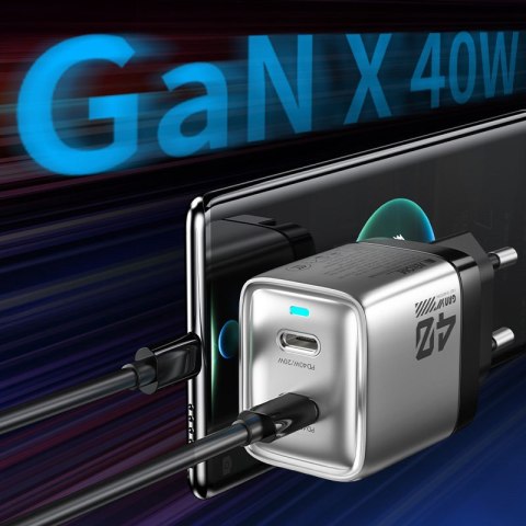 WEKOME WP-U02 Mecha Series - Ładowarka sieciowa 2x USB-C Super Fast Charger GaN 40W (Srebrny) WEKOME WP-U02 Mecha Series - Ładowarka sieciowa 2x USB-C Super Fast Charger GaN 40W (Srebrny)
